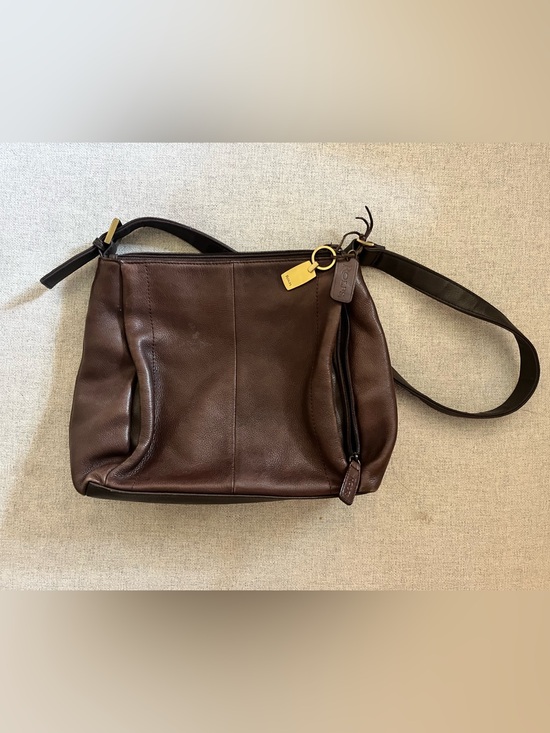 Rolfs Handbags - Rolfs Dark Brown Leather Shoulder Bag with Gold Accent
